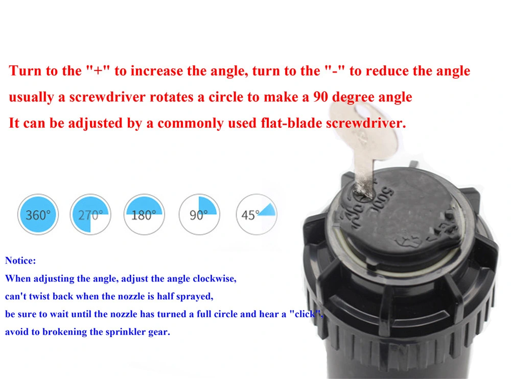 G3/4" Lifting Type Buried Rotating Sprinkler 40~360 Adjustable Pop-up Sprinkler Lawn Football Field Turf Irrigation Nozzle